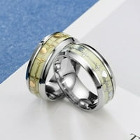 Linyer Svjetlosni prstenovi od nehrđajućeg čelika prekrasan par vjenčani pojas blistavi u tamnom srcu