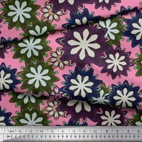 Soimoi Purple Poly Georgette tkanina umjetnička cvjetna tiskana tkanina širom