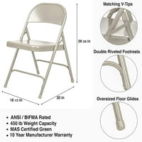 Siva teška čelična sklopiva stolica