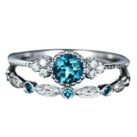 Archer set Ženski okrugli CUT Cubic cirkonijski otvor za vjenčani prstenje prsten nakit poklon