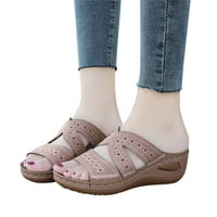 DMQupv sandale pete za žene Wedge Heel Platform Srednje pete Lighweight Cvjetni komfor sandala za žene