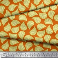 Soimoi Orange Japan Crepe Satin Tkanina Umjetnički listovi tiskani tkaninski dvorište širom