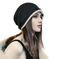 Zimska pletena šešir topla vuna šešir Ženski pleteni zimski šešir Topla vjetra elastična baggy beanie