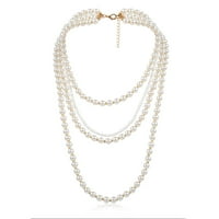 Hanxiulin Metal Ladies Rice Beads Pearl nakit ogrlica Višeslojni poklon Retro ogrlice Privjesci