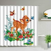 Cartoons Animal Alpaca Tuš Curtains Deer ELK 3D Print Baby Child Baby Corring Curring Bath Curkina sa