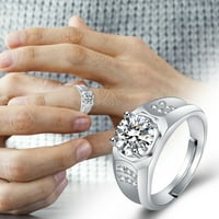 Yinguo dominirajući modni prsten prsten srednji umetnuti ukradeni dijamantski otvor za otvaranje rubova