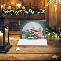 Flogued 3D snjegovinski uzorak božićna čestitka papir sa skrivenim dizajnerskim kućnim kartama za dom