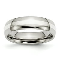 Nehrđajući čelik Sterling srebrna inlaya vjenčana prstena Veličina 12. MAN dragi metal Fini nakit za