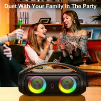 Bluetooth zvučnik karaoke mašina, bežični prenosni zvučnik sa UHF mikrofonima, vanjskom vodootpornom