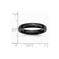 Black keramički prsten za bend za vjenčanje Standard Poliran