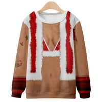 Muška modna casual božićni pulover Duks 3D Print dugih rukava Okrugli vrat Vanjski udobni topli top