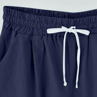 Voncos pantalone za žene - modne žene kratki tiskani uski uski džep visokog struka Elastičnost Sport