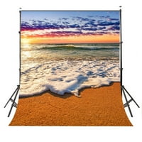 Greendecor Polyster Prirodna scena 5x7ft Sunrise i sunčana obala Pozadinski studio za sunčanje FOTOGRAFIJA