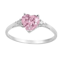 Prstenovi početni srčani prstenovi dame dame poklon nakit za djevojke prstenje vjenčani prstenovi, ružičasti
