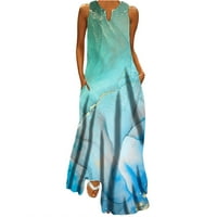Haljine za žene Ležerne prilike s prugastom cvjetnim printom maxi ljetne haljine s nebom plave s