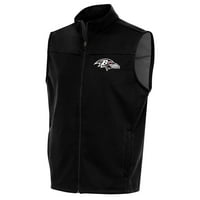 Muška antigua crna Baltimore Ravens Metallic Logo linkovi puni zip golf prsluk