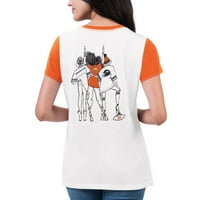 Ženska G-III 4her od Carl banaka Bijela narančasta majica Denver Broncos Modna ilustracija