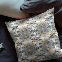 Homeroots in. Široka platna cvjetna bacanja jastuk, siva i narandžasta