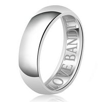 Love Bandit urezani klasični sterling srebrni obični vjenčani prsten