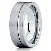 Volfram vjenčanik volfram Carbide prsten siva volfram offset groove prsten za muškarce i žene četkani