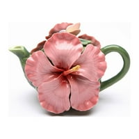 Keramic Pink Hibiscus cvijet, poklon za njen, poklon za mamu, kuhinjski dekor, čajanka Décor, kafić Dekor, kuhinja