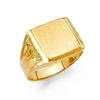 Jewels 14k žuti zlatni mens gravuravši naizmenični prsten veličine 9