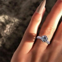 Yuehao Prsten ženski prsten Ženski nakit cirkonijski poklon prsten sa sjajnim prstenima