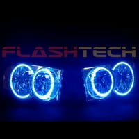 FlashTech LED RGB višebojna halo prstena za farove za glavu za Dodge Ram 02- V. Fusion Color Promjena
