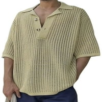 Woobriv muški pulover reverl ovratnik Jumper Top pletena majica MENS Redor Mens Vanjske majice Khaki