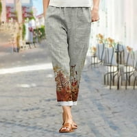 JSAierl ženske pamučne pantalone casual elastične strugove Hlače ljetne dreševine hlače na plaži sa