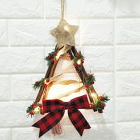 Božićni ukrasi ukrasi LED svjetla crvena rešetka za snjegović božićni vijenac