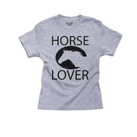 Konj Love Silhouette Konjička jahačka Djevojka pamučna mladost siva majica