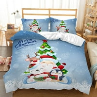 Božićni santa Claus Snowman Print Quilt Cover Contforter Poklopac poklopca Xmas Set posteljine