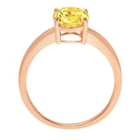 2. CT sjajan ovalni rez Clenili simulirani dijamant 18k ružičasto zlato pasijans prsten sz 9.25