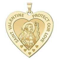 Saint Valentinovo u obliku srca u obliku srca - -Solid 14k žuto zlato