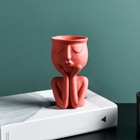 Talus Human Min Mink Face Ceramic Početna Postrojenja Flower Pot vaze Planter Stonje ukras Žuta