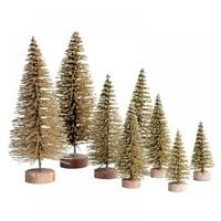 Božićno stablo Umjetno malo sićušno borovo drvo sa drvenim osnovama za Xmas Holiday Room Stollop Dekor