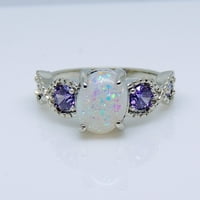 Izjava tatum prsten ovalnog oblika vatra Opal Purple CZ Womens Ginger Lyne Collection