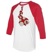 Ženska sitna kaiš bijela crvena sv. Louis Cardinals Baseball Tie 3 4-rukave Raglan majica