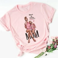 Njoeus ljetni vrhovi za žene izlaze na vrhu ženske modne casual majčinski dan crtani crtani majica s