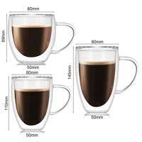 Hadančeo staklena čaša dvostruki sloj za višekratnu upotrebu zatražene šalice za kavu za piće za domaćinstvo
