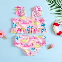 Aturuste Toddler Girl Swimsuit 3T 4T 5T 6T Cvjetni vrhovi bez rukava Shors Plivanje Beach Wear Bikinis