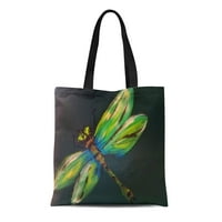 Platno tote torba Hummingbird Dragonfly Black Bird torba za višekratnu upotrebu Trgovinske potrebe