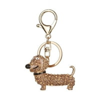 Cink Legura Dahšanda za pse kristalni Rhinestones Keychain ukrasni prsten za ključeve Keychain Keyfob