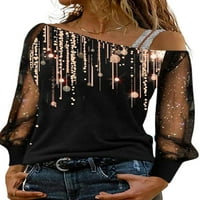 Ženska majica s dugim rukavima od ramena