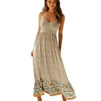 Simplmasygeni Žene Ljeto odijevanje bez rukava Ženska košulja za tiskanje Kombinezona Kratka suknja
