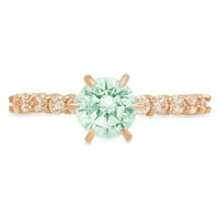 1.05ct okrugli rez zeleni simulirani dijamant 18k žuti zlatni godišnjički angažman prsten veličine 11