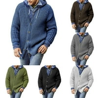 Muškarci pleteni džemper Cardigan V Callar gumb Tanak kaput pletiva casual jakna