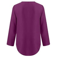 Poslovni ležerni vrhovi za žene ruhove košulje od punog boja Zip prednji plus veličina Ležerne bluze