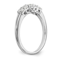 14k bijeli zlatni prsten za prsten za vjenčanje Diamond okrugli 5-kamena veličine 5